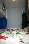 temp bedroom looking across bed