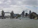 HMS Exeter going under Tower Bridge