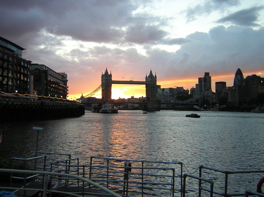 Gorgeous sunset over Tower Bridge
