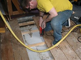 James cutting into the ballast tank
