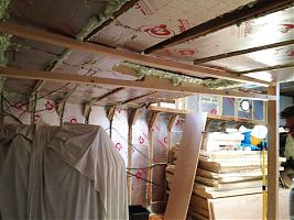 First wall - angled ceiling