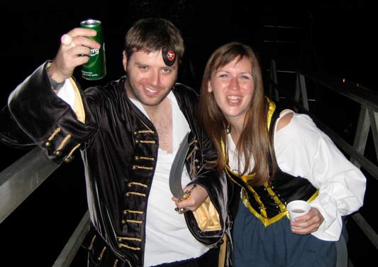 James and Melissa as pirates