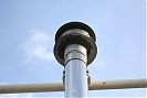 The newly-constructed flue cowl in position
